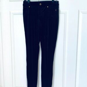 VELVET Womans Jean Style Leggings Lucious Black Gold Grommets Buttons Pants  Sz8